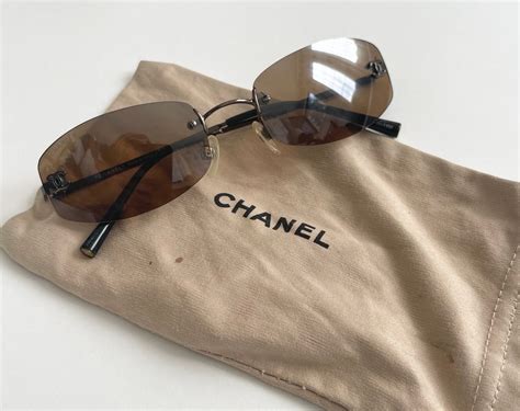 brown rimless chanel sunglasses|chanel rimless sunglasses vintage.